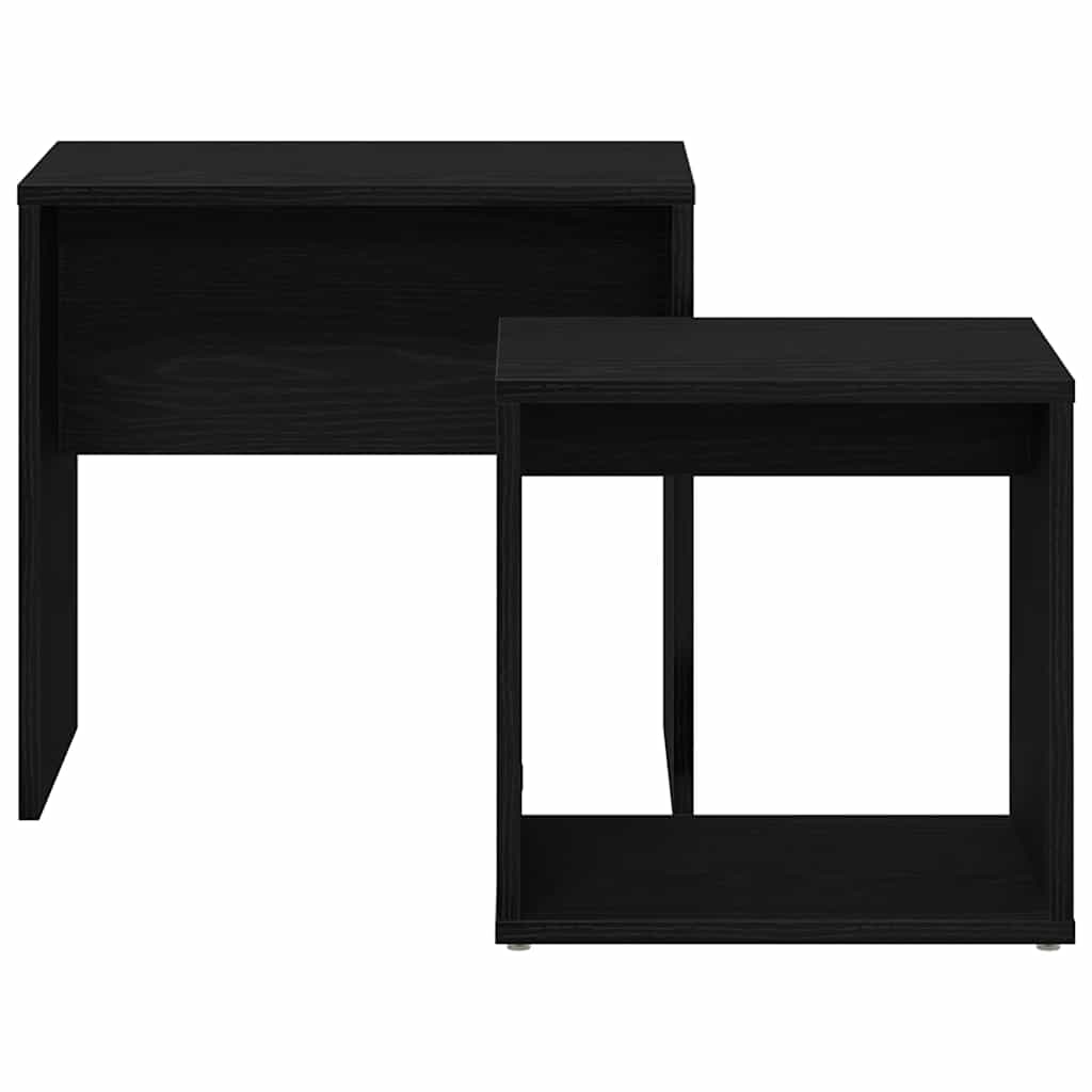 Tavolini da Salotto 2 pz Rovere Nero in Legno Multistrato | homemem39