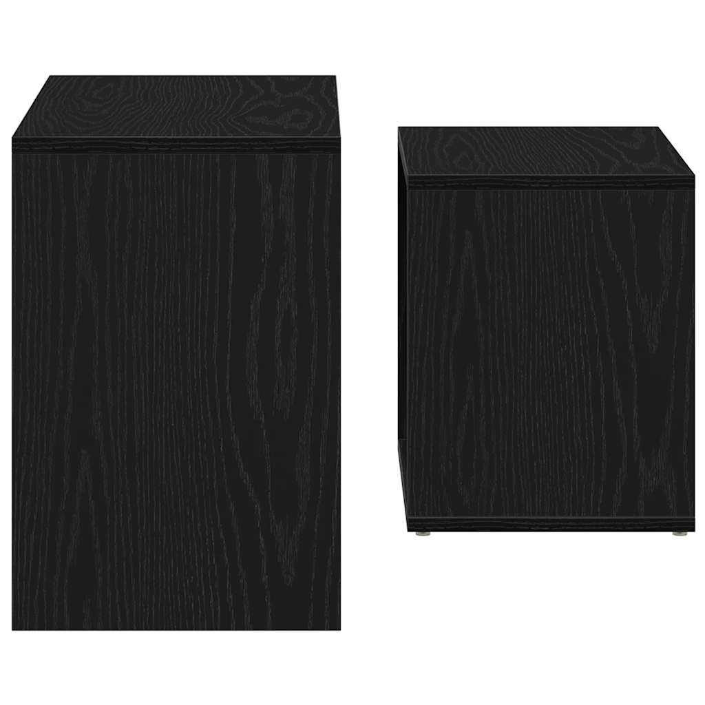 Tavolini da Salotto 2 pz Rovere Nero in Legno Multistrato | homemem39