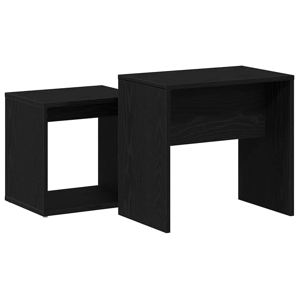 Tavolini da Salotto 2 pz Rovere Nero in Legno Multistrato | homemem39
