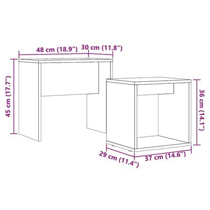 Tavolini da Salotto 2 pz Rovere Nero in Legno Multistrato | homemem39
