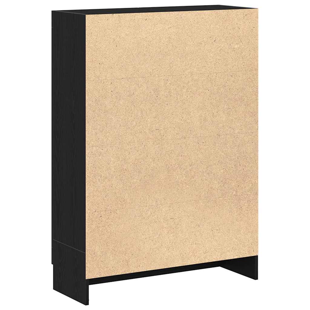 Libreria Rovere Nero 82,5x30,5x115 cm in Legno Multistrato | homemem39