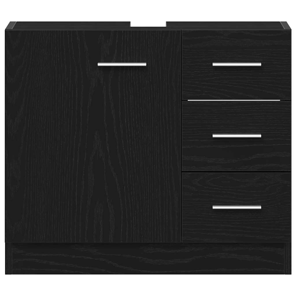 Mobile Lavabo Rovere Nero 63x30x54 cm in Legno Multistrato | homemem39