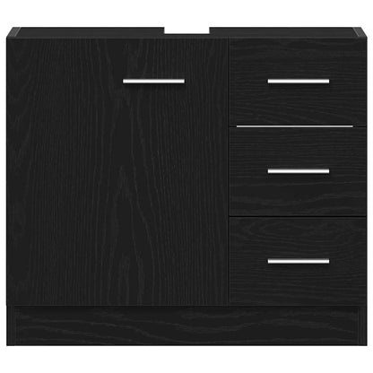 Mobile Lavabo Rovere Nero 63x30x54 cm in Legno Multistrato | homemem39