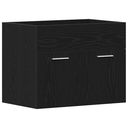 Mobile Lavabo da Bagno Rovere Nero 60x38,5x46 cm in Truciolato