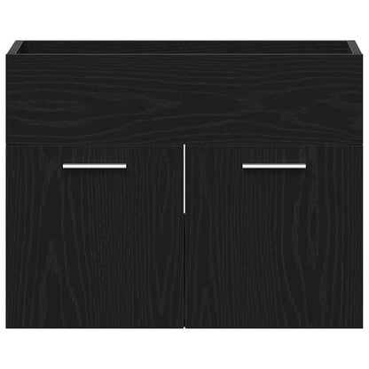 Mobile Lavabo da Bagno Rovere Nero 60x38,5x46 cm in Truciolato