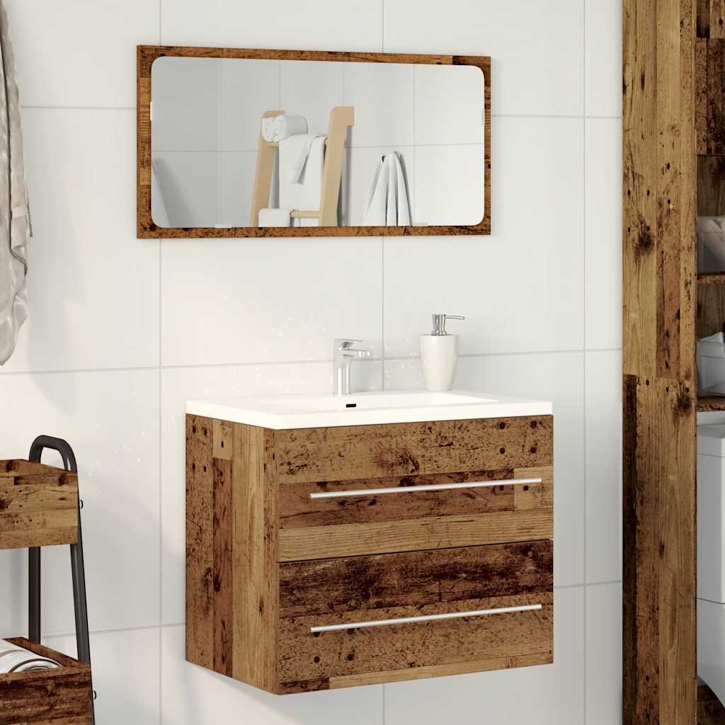 Mobile Lavabo da Bagno Legno Antico 60x38,5x48 cm in Truciolato