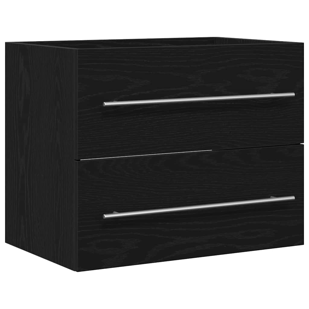 Mobile Lavabo da Bagno Rovere Nero 60x38,5x48 cm in Truciolato