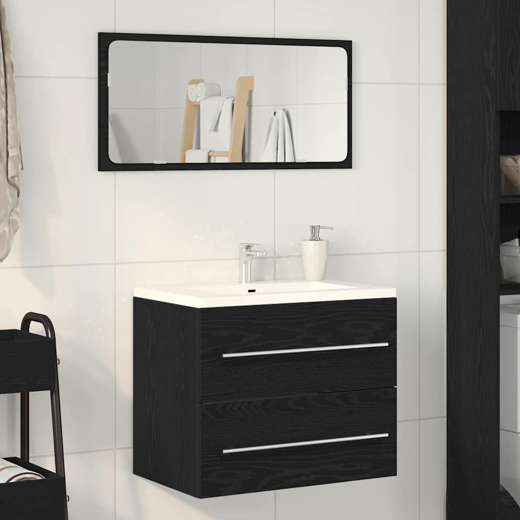 Mobile Lavabo da Bagno Rovere Nero 60x38,5x48 cm in Truciolato | homemem39