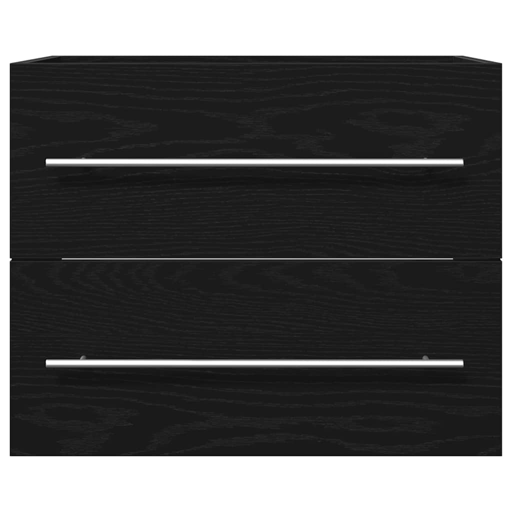 Mobile Lavabo da Bagno Rovere Nero 60x38,5x48 cm in Truciolato