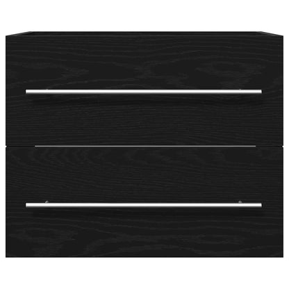 Mobile Lavabo da Bagno Rovere Nero 60x38,5x48 cm in Truciolato