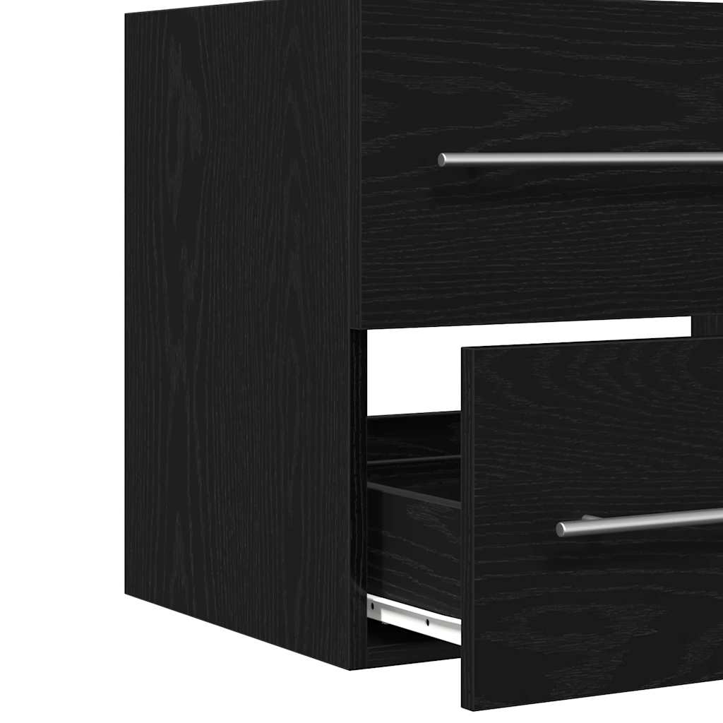 Mobile Lavabo da Bagno Rovere Nero 60x38,5x48 cm in Truciolato | homemem39