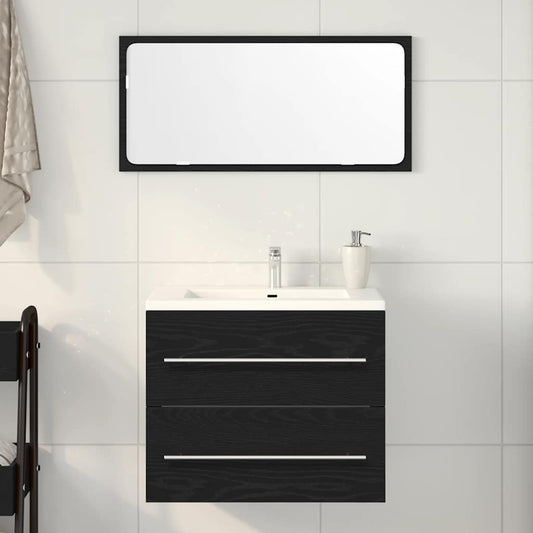 Mobile Lavabo da Bagno Rovere Nero 60x38,5x48 cm in Truciolato | homemem39