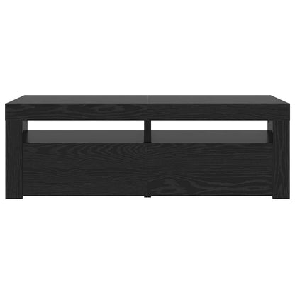 Mobile Porta TV con LED Rovere Nero 120x35x40 cm Multistrato