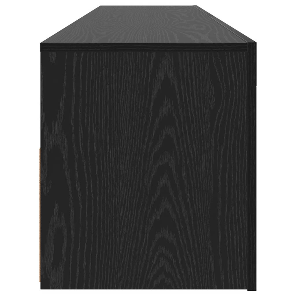 Mobile Porta TV con LED Rovere Nero 120x35x40 cm Multistrato
