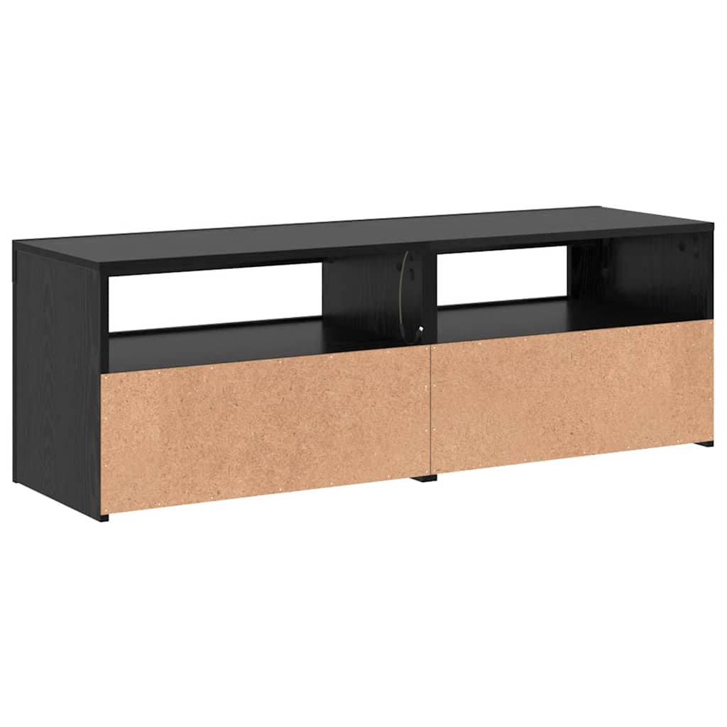 Mobile Porta TV con LED Rovere Nero 120x35x40 cm Multistrato