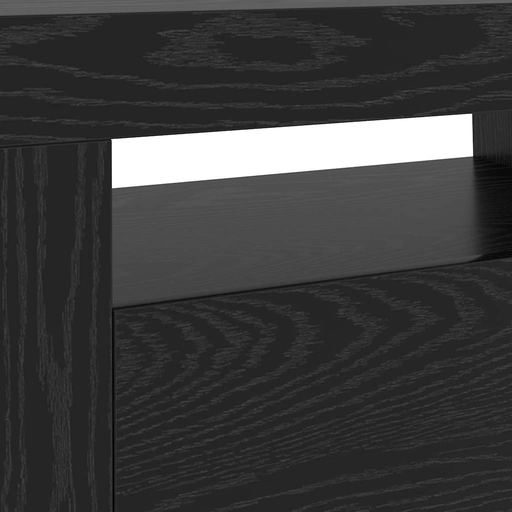 Mobile Porta TV con LED Rovere Nero 120x35x40 cm Multistrato | homemem39