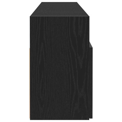 Mobile Porta TV con LED Rovere Nero 120x30x50 cm Multistrato - homemem39