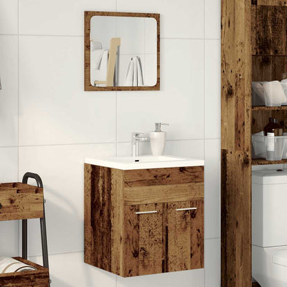 Set Mobili da Bagno 2 pz Legno Antico in Legno Multistrato