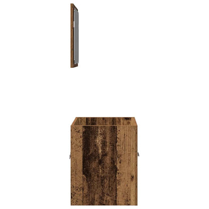 Set Mobili da Bagno 2 pz Legno Antico in Legno Multistrato