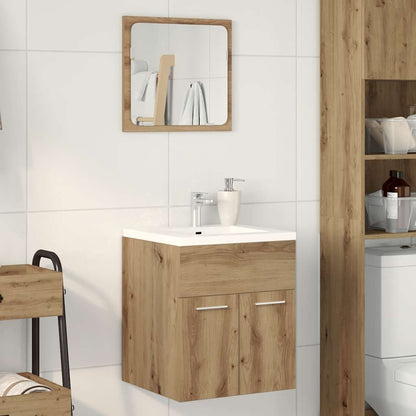 Set Mobili da Bagno 2 pz Rovere Artigianale Legno Multistrato | homemem39