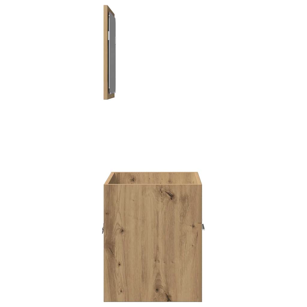 Set Mobili da Bagno 2 pz Rovere Artigianale Legno Multistrato