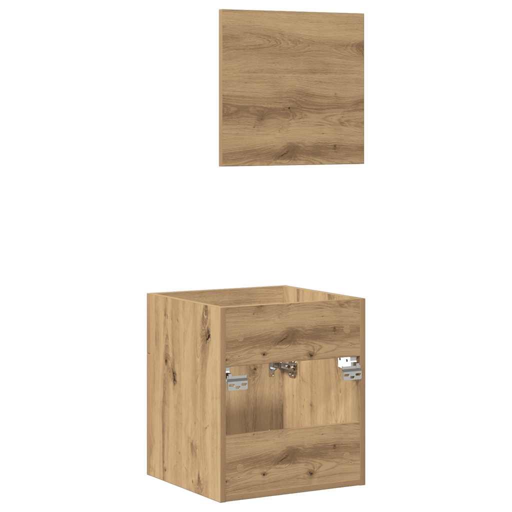 Set Mobili da Bagno 2 pz Rovere Artigianale Legno Multistrato