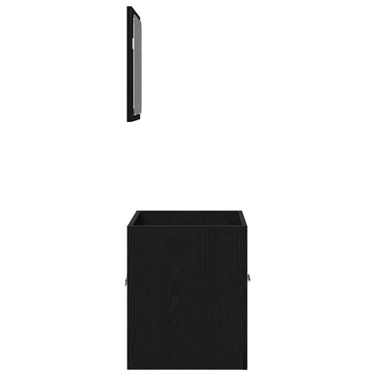 Set Mobili da Bagno 2 pz Rovere Nero in Legno Multistrato
