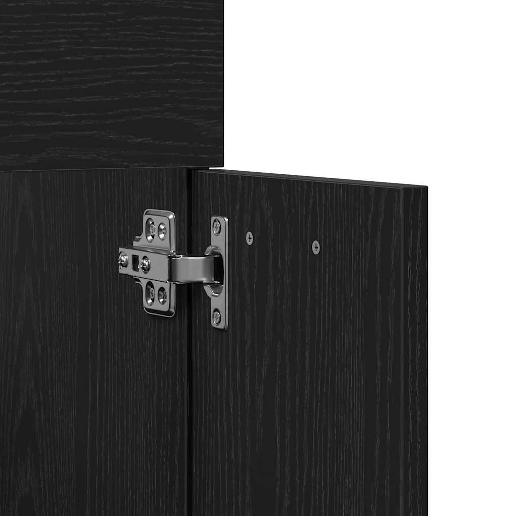 Set Mobili da Bagno 2 pz Rovere Nero in Legno Multistrato