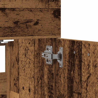 Set Mobili da Bagno 2 pz Legno Antico in Legno Multistrato