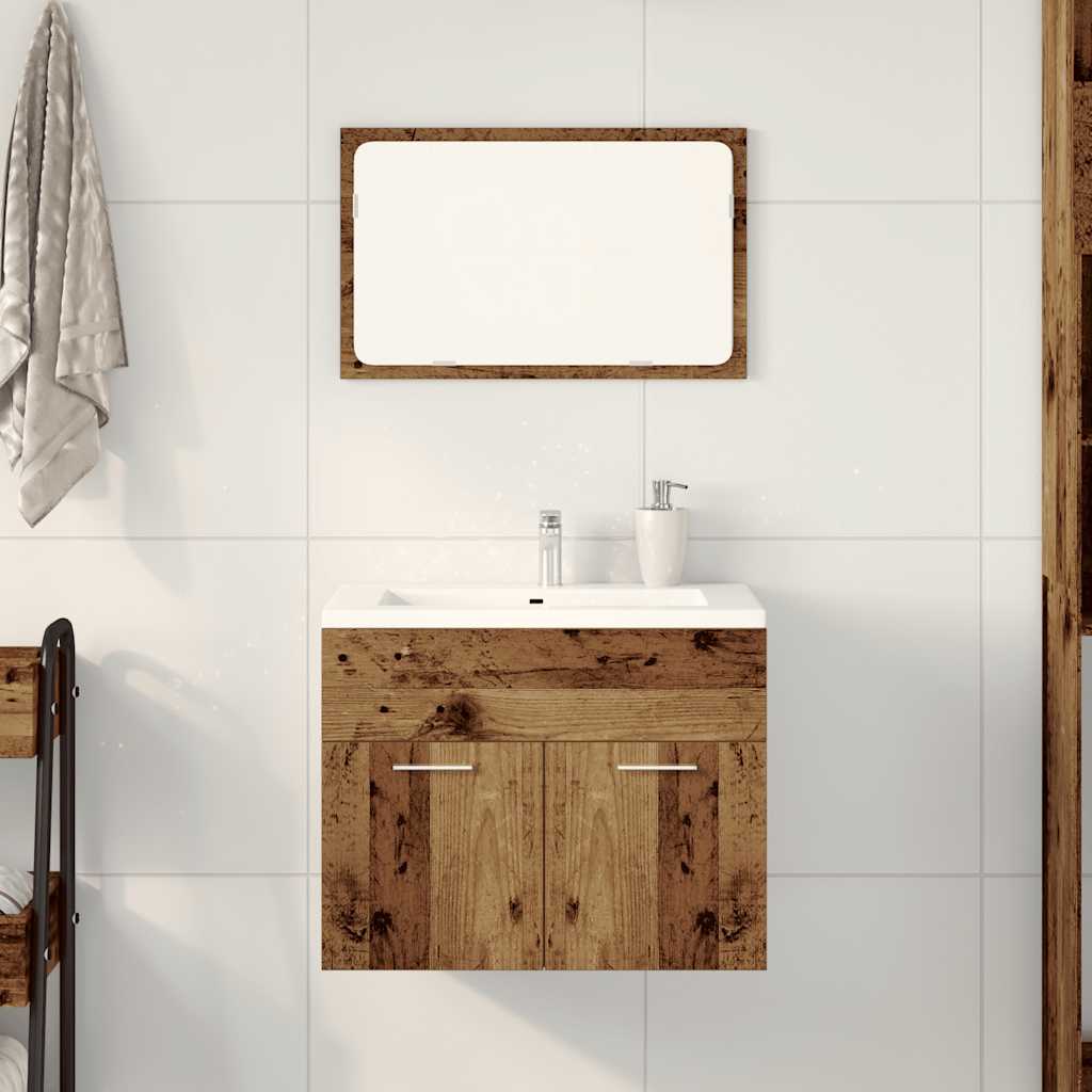 Set Mobili da Bagno 2 pz Legno Antico in Legno Multistrato