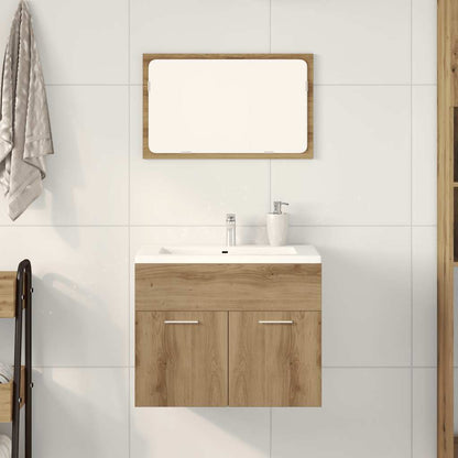 Set Mobili da Bagno 2 pz Rovere Artigianale Legno Multistrato