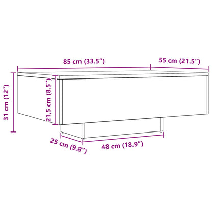 Tavolino da salotto Rovere Nero 85 x 55 x 31 cm | homemem39