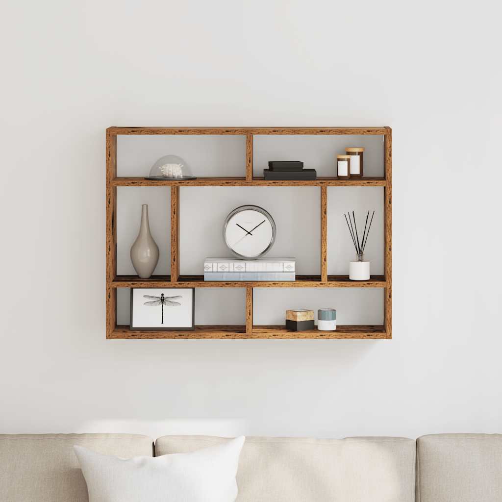 Mensola a Muro Legno Antico 75x16x55 cm in Legno Multistrato | homemem39