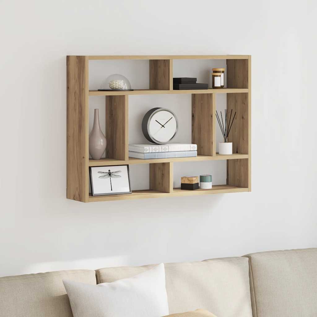 Scaffale a Parete Rovere Artigianale 75x16x55 cm in Truciolato | homemem39