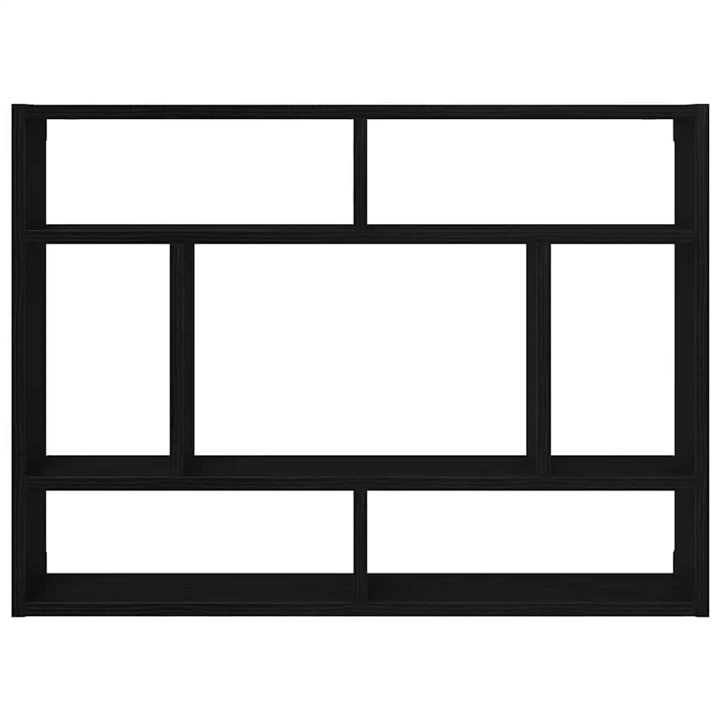 Mensola da parete in rovere nero 75x16x55 cm in legno ingegnerizzato | homemem39
