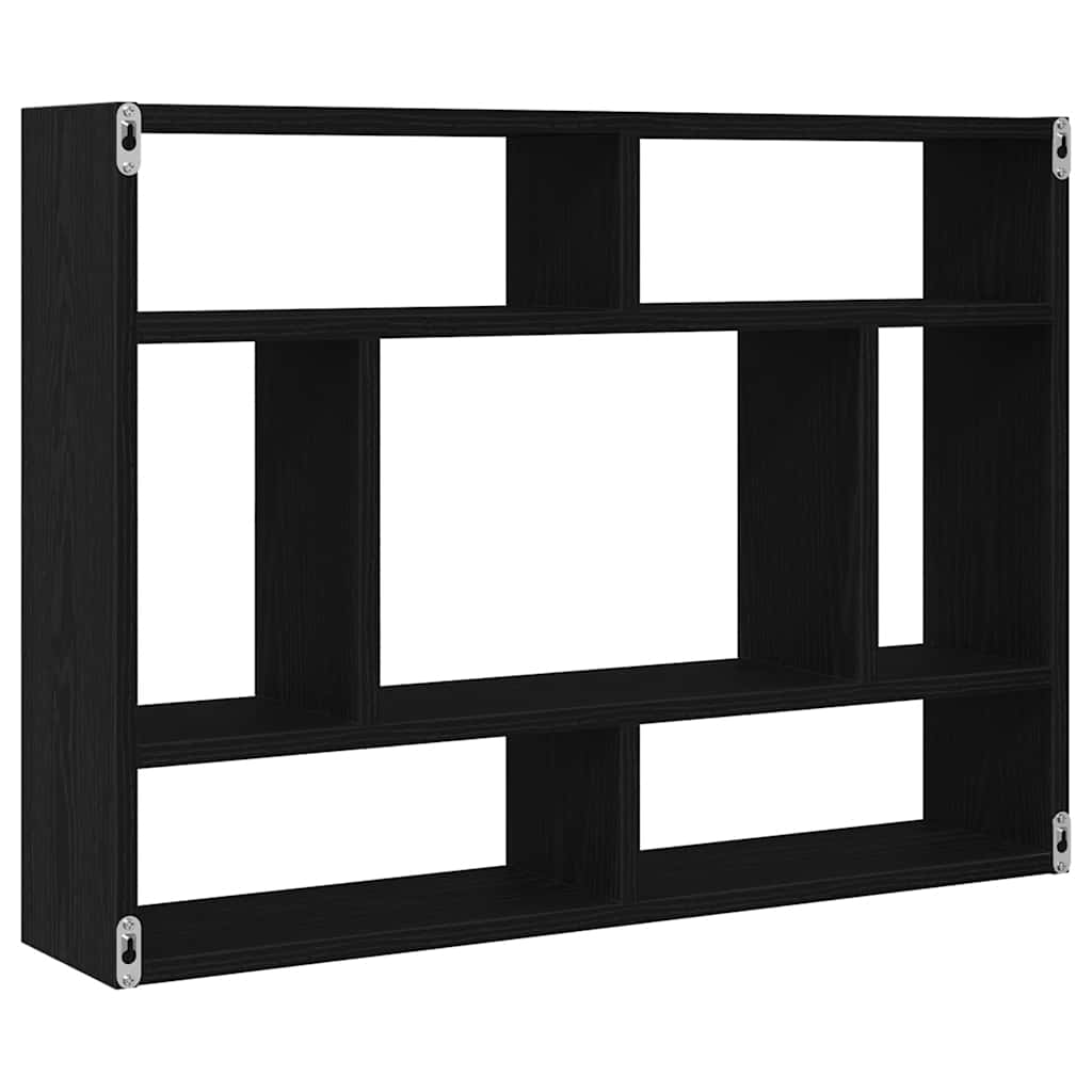 Mensola da parete in rovere nero 75x16x55 cm in legno ingegnerizzato | homemem39