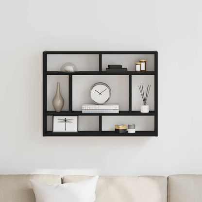Mensola da parete in rovere nero 75x16x55 cm in legno ingegnerizzato | homemem39
