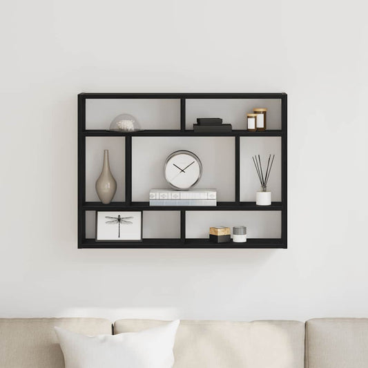 Mensola da parete in rovere nero 75x16x55 cm in legno ingegnerizzato | homemem39
