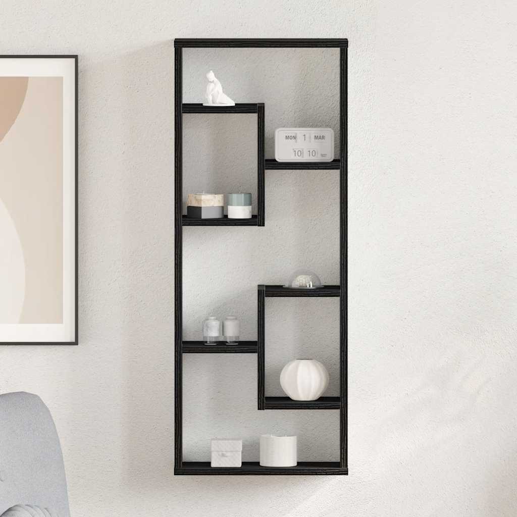 Mensola da parete in rovere nero 36x16x90 cm in legno ingegnerizzato | homemem39