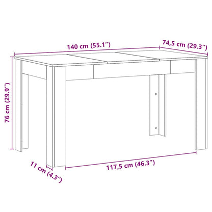 Tavolo da pranzo Rovere Nero 140 x 74,5 x 76 cm | homemem39