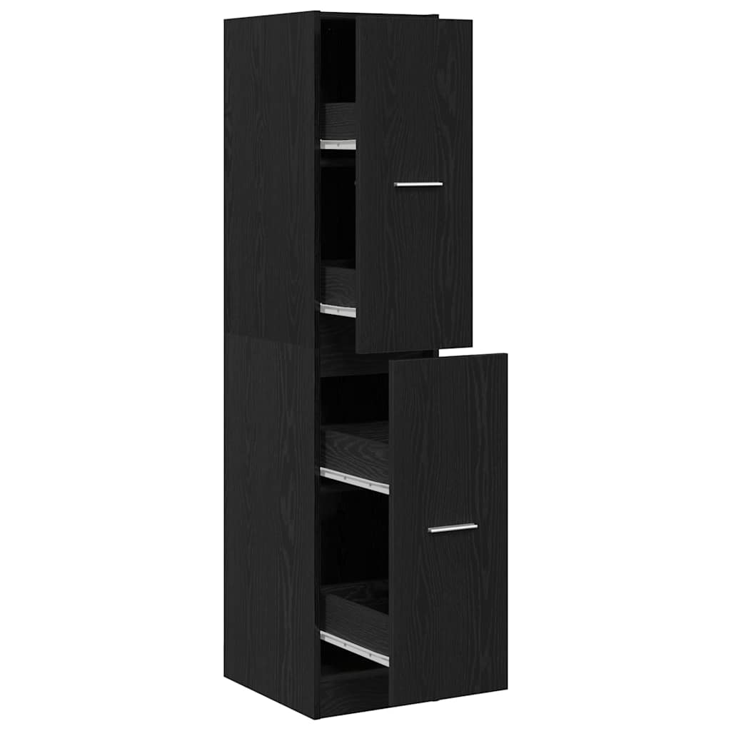 Mobiletto da Farmacia Rovere Nero 30x41x144,5 cm Legno Agglomerato | homemem39