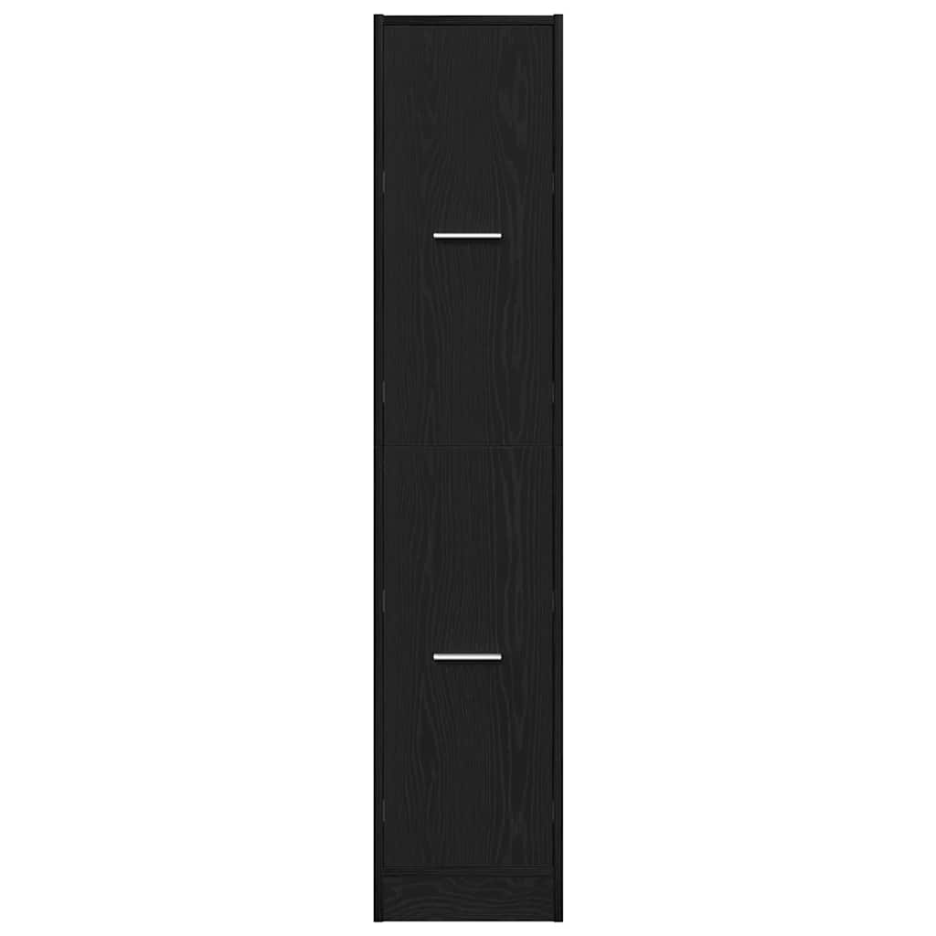 Mobiletto da Farmacia Rovere Nero 30x41x144,5 cm Legno Agglomerato