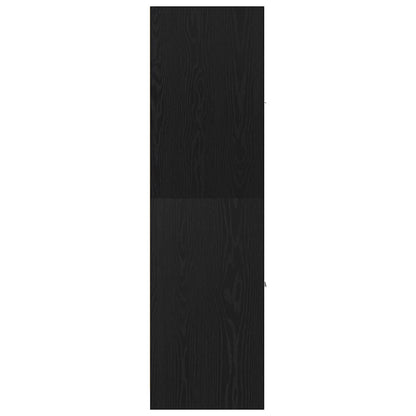 Mobiletto da Farmacia Rovere Nero 30x41x144,5 cm Legno Agglomerato