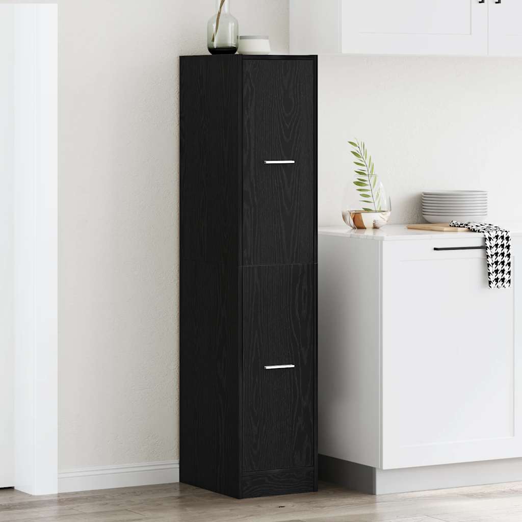 Mobiletto da Farmacia Rovere Nero 30x41x144,5 cm Legno Agglomerato | homemem39