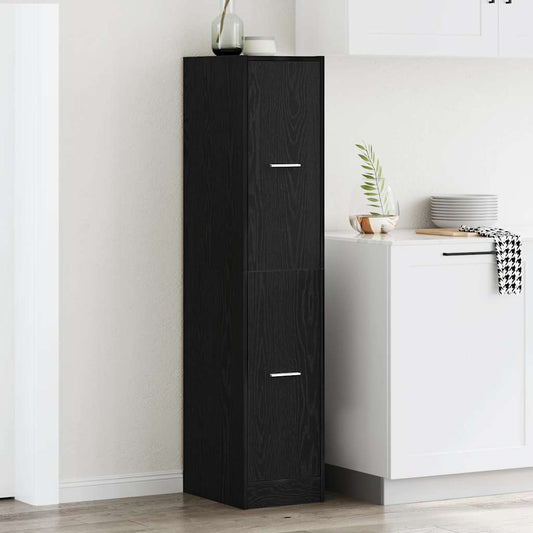 Mobiletto da Farmacia Rovere Nero 30x41x144,5 cm Legno Agglomerato | homemem39