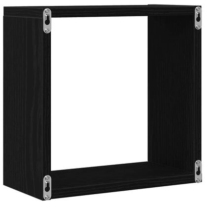 Mensole Parete a Cubo 2 pz Rovere Nero 30x15x30 cm Truciolato | homemem39