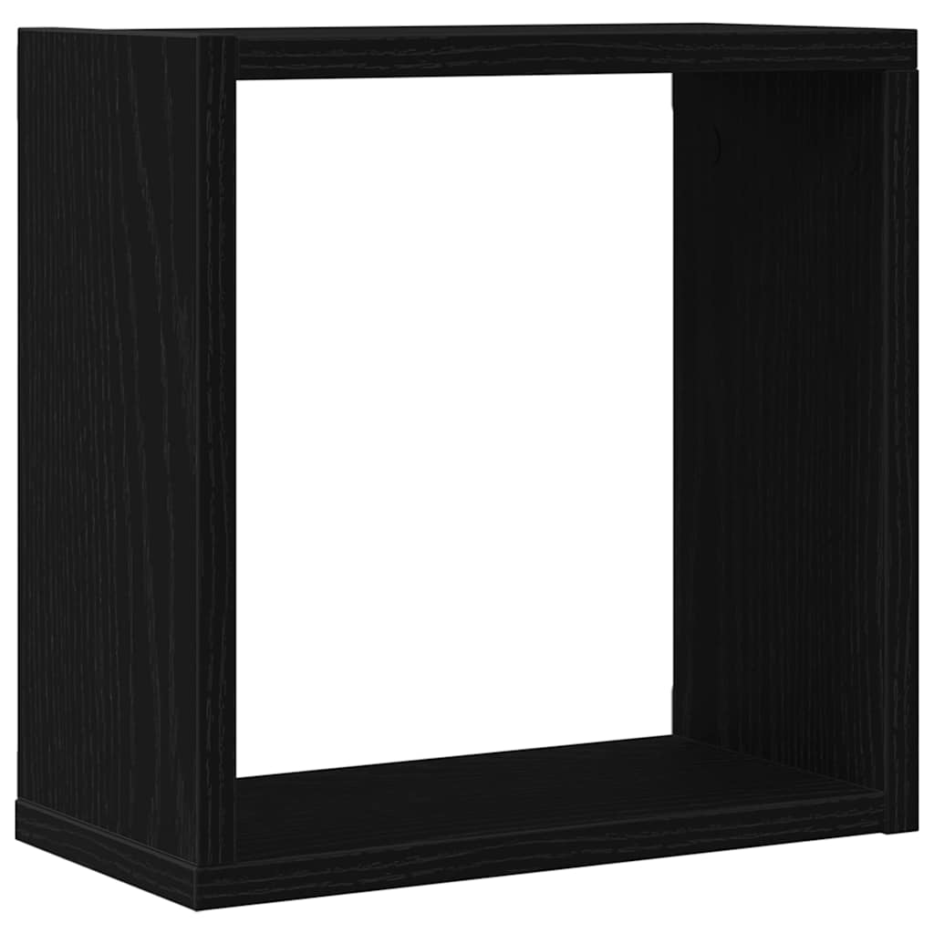 Mensole Parete Cubo 4 pz Rovere Nero 30x15x30 cm Truciolato | homemem39