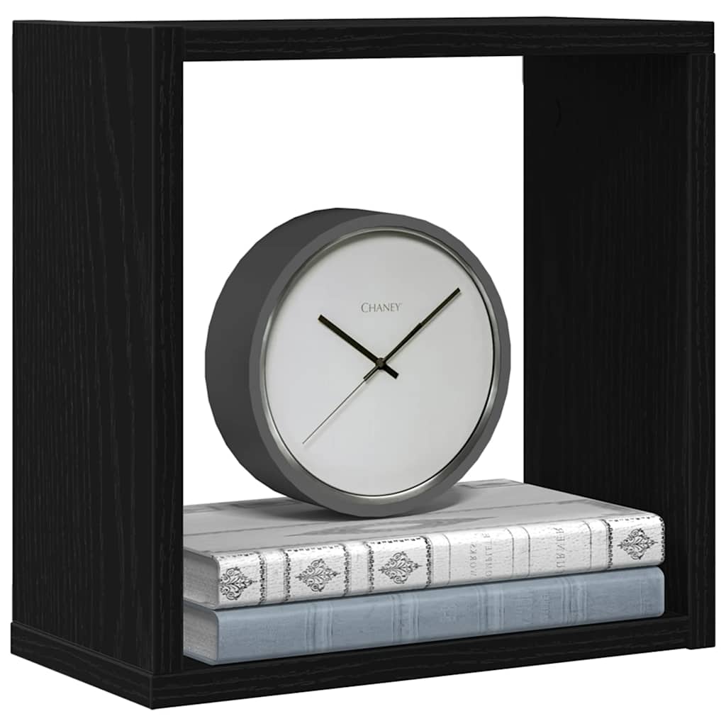 Mensole Parete a Cubo 6 pz Rovere Nero 30x15x30 cm Truciolato