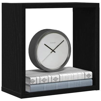 Mensole Parete a Cubo 6 pz Rovere Nero 30x15x30 cm Truciolato