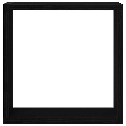 Mensole Parete a Cubo 6 pz Rovere Nero 30x15x30 cm Truciolato